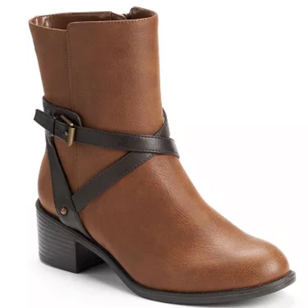Chaps Dayna Ankle Boots Brown Size 9.5